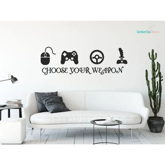 Adesivo De Parede Decoração Games Controle Mouse Volante
