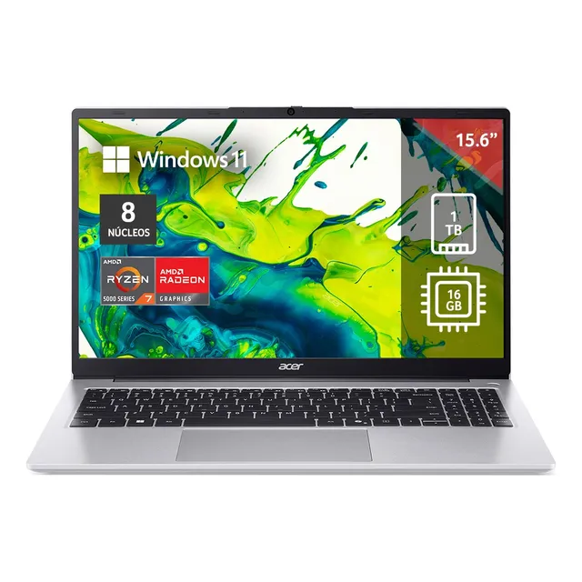 Laptop Acer Aspire Lite 15.6 Fhd Ryzen 7 16gb 1tb Ssd Plateado