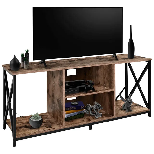 Mueble Tv 60' Mesa Repisa 1.40m 3 Niveles Moderno Industrial Color Country