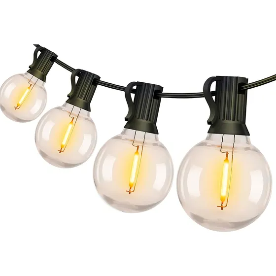 Guirnalda de Luces LED Exterior 15m 25 Focos Inastillables G40 Blanco Cálido IP65