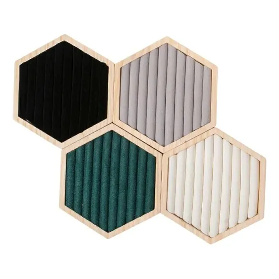 Anillero Exhibidor Hexagonal De Anillos