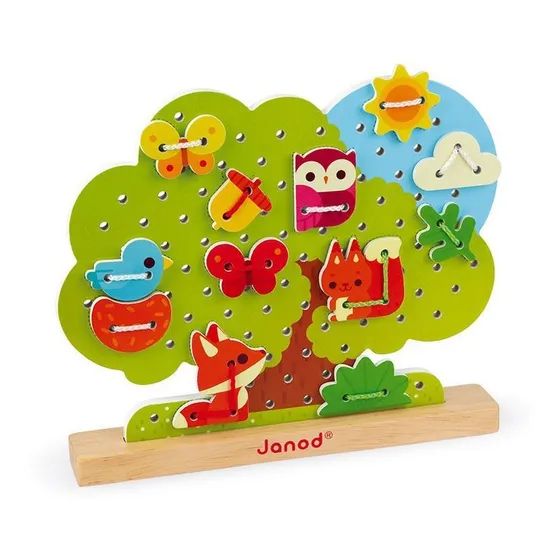 Árbol Para Atar Janod - Juego De Motricidad Fina Para Niños