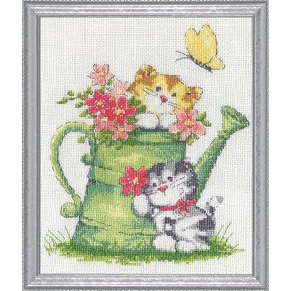 Works Crafts Kit De Punto De Cruz Con Regadera De Gatos, Col Works Crafts Kit De Punto De Cruz Con Regadera De Gatos, Col