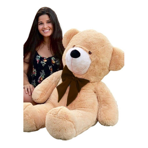Urso Teddy Gigante Pelúcia Com Laço 1,10m Cores Antialérgico Cor Doce De Leite / Tabaco Urso Teddy Gigante Pelúcia Com Laço 1,10m Cores Antialérgico Cor Doce De Leite / Tabaco
