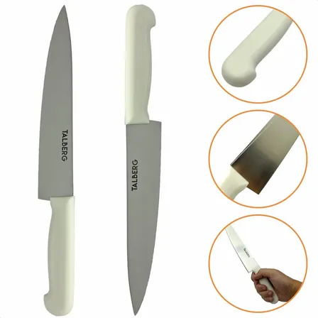 Faca Profissional Açogueiro Corte Carne Tempero Pequena 32cm Branco