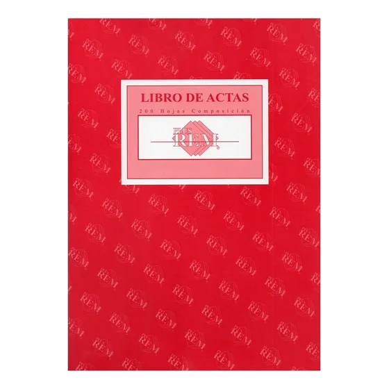 Libro De Actas Composición 200 Hojas Rem Color Rojo