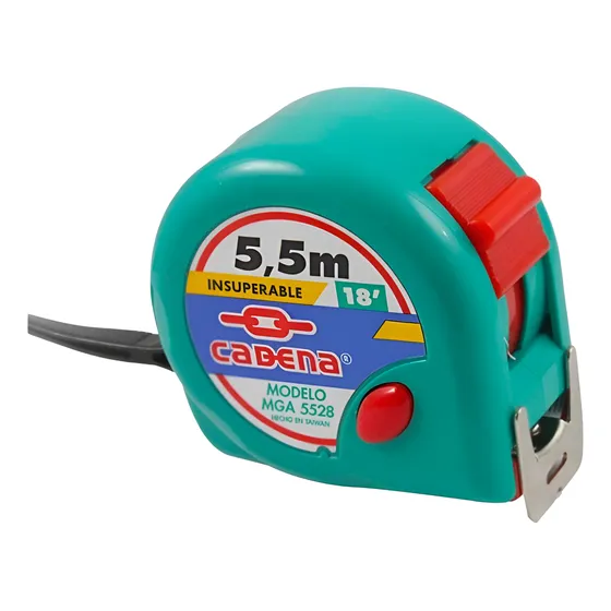 Flexometro Cadena 5.5 Mts Aqua 28mm Anch, Wga-5528