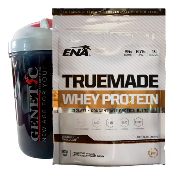 Proteina Ena 100% Whey Crecimiento Muscular Doypack + Vaso