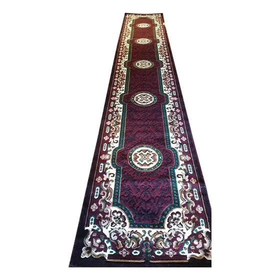 Alfombra Larga Persa Tradicional D123 Color Borgoña Verde 2