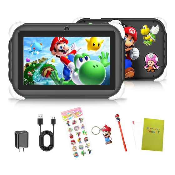 Tableta Kids One E17 Niños 64gb Y 4gb Ram Infantil Economica Color Negro