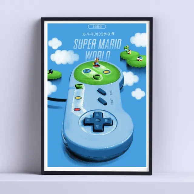 Cuadro Nintendo Super Mario World Deco30x40cm Listo P Colgar