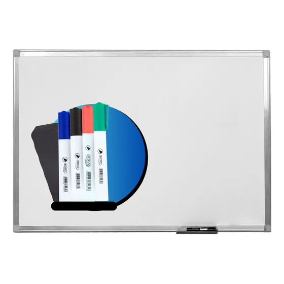 Quadro Branco Uv Moldura Alumínio A 150x100 Cm + 4 Can 1 Apg