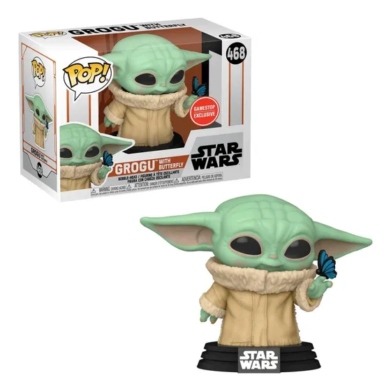 Boneco Funko Pop! Star Wars Mandalorian - Grogu C/ Borboleta