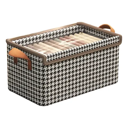 Kit 4 Caixas Organizadoras Dobráveis De Guarda Roupa Caixa Organizadora Padrão Xadrez Ideal Para Roupas, Closet, Armário E Quarto Padrão Xadrez Kit 4