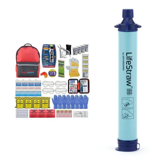 Ready America Kit Emergencia Deluxe 72 Hora Filtro Agua Para