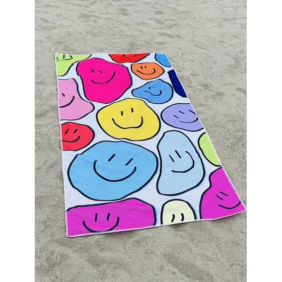 Toalla De Playa Con Estampado De Expresión