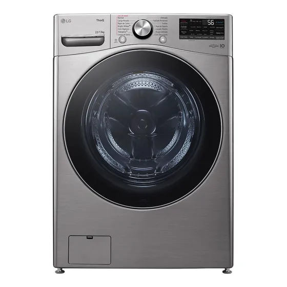 Lavadora Secadora LG Carga Frontal 2r Ai Dd Thinq 22kg Pl Color Plateado 110/220V