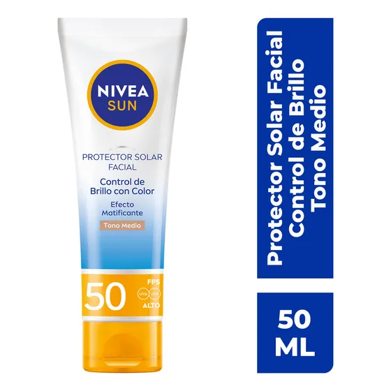 Protector Facial Nivea Sun Control De Brillo Tono Medio 50ml