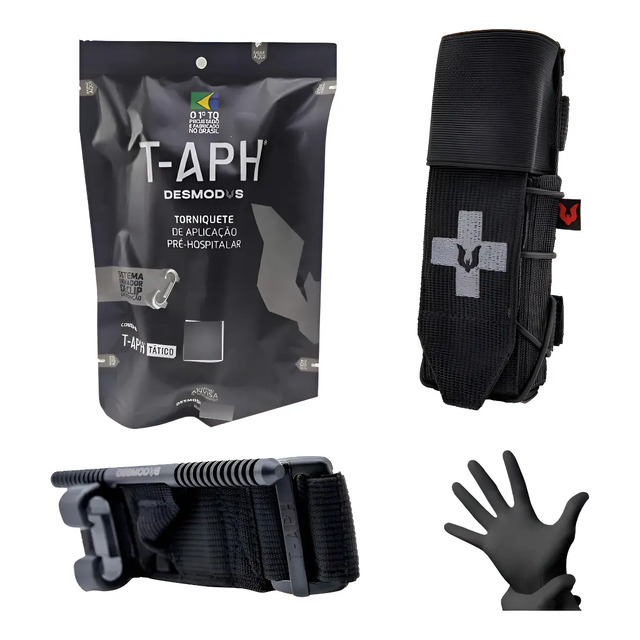 Kit Torniquete Desmodus Preto + Porta Torniquete Preto Desm. Preto