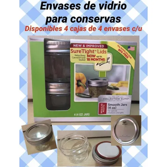 Envases De Vidrio Para Conserva Marca Ball 4oz X 4 Unidades.