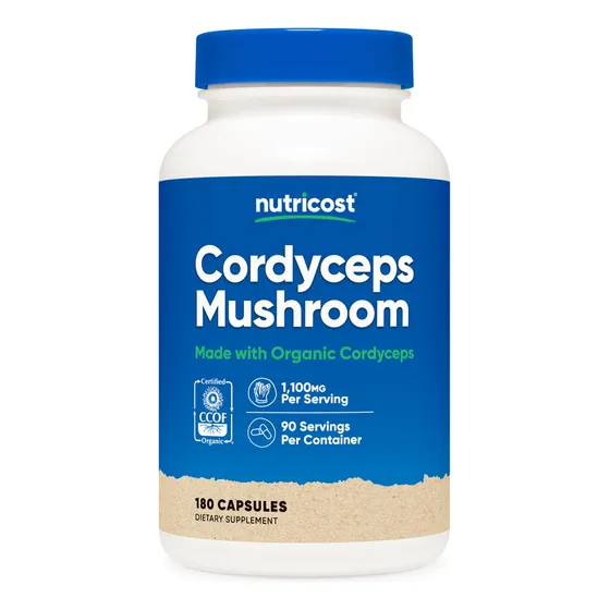 Suplemento Nutricost, Cápsulas De Hongos Cordyceps, 1100 Mg