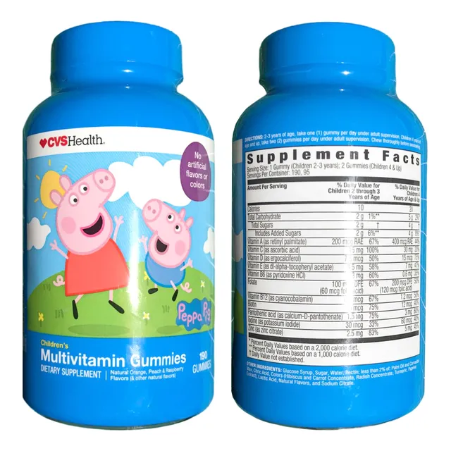 190 Gomitas Multivitamínico Para Niños - Peppa Pig - Usa