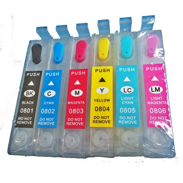 R360 Rx585 T0801r / T0806r Cartuchos Rellenables Para Epson 
