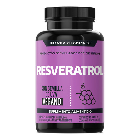 Resveratrol 100% Vegano De Alto Contenido En Polifenoles | Pimienta Negra Para Mejor Absorción, Vitamina C, Semilla De Uva Y Acai Beyond Vitamins Antioxidante | Vitaminas Mujer / Hombre - 180 Capsulas Resveratrol 100% Vegano De Alto Contenido En Polifenoles | Pimienta Negra Para Mejor Absorción, Vitamina C, Semilla De Uva Y Acai Beyond Vitamins Antioxidante | Vitaminas Mujer / Hombre - 180 Capsulas