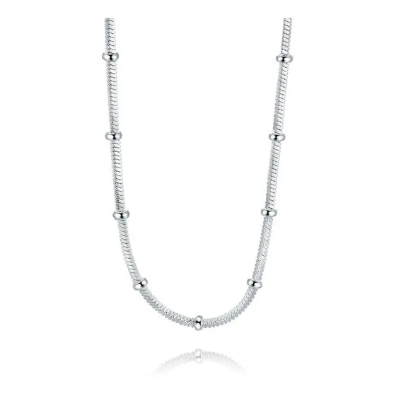 Cadena Tipo Serpiente Chapado Plata 925 50cm 1.5mm Collar