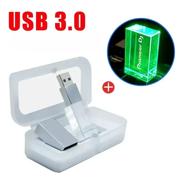 Pen Drive Pioneer D J Logo 128gb 3.0 Usb Cristal U Disk