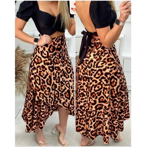 Saia Envelope Traspassada Midi Com Forro De Luxo Tendencia