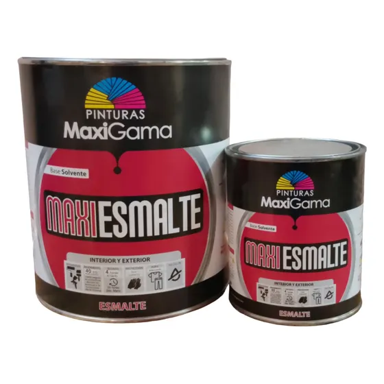 Pintura Esmalte Color Negro Brillante 1/4 Galon Maxigama