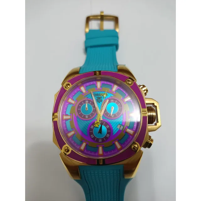 Reloj Techno Sport Cronógrafo Turquesa Y Magenta (usado)