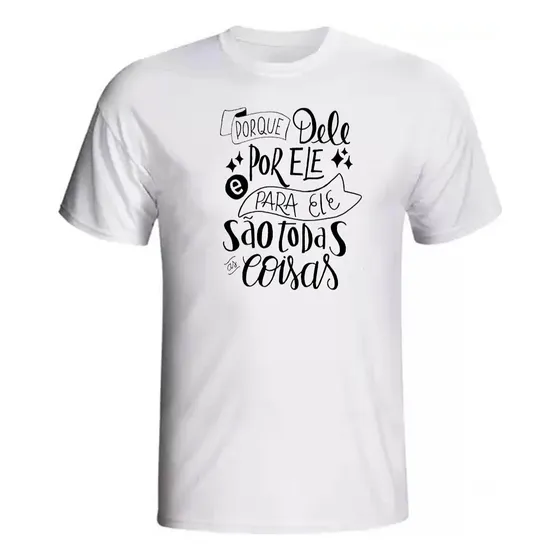 Camiseta Personalizada Unissex Frase Deus No Comando