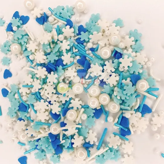 Sprinkles Invierno Frozen, Copo, Corazones, Perlas 100 Gr