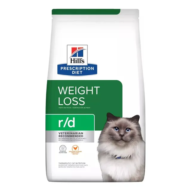 Hills Gato R/d Weight Loss Comida Perdida De Peso Adulto Pollo 4lb O 1.81kg Ayuda Obesidad, Diabetes Mellitus, Proteina Cruda 31%