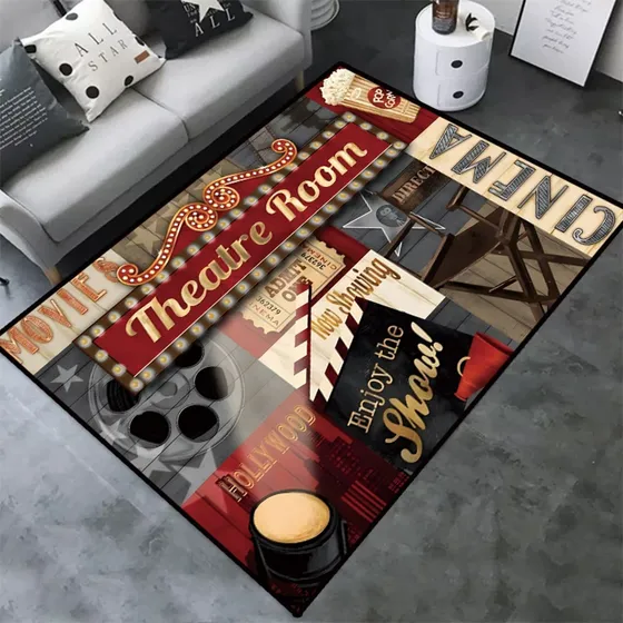 Alfombra Piso Patron Pelicula Para Cine Casa Tapete Comodo
