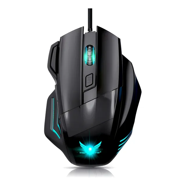 Mouse Gamer Ergonómico Alambrico Rgb 7 Botones Óptico.