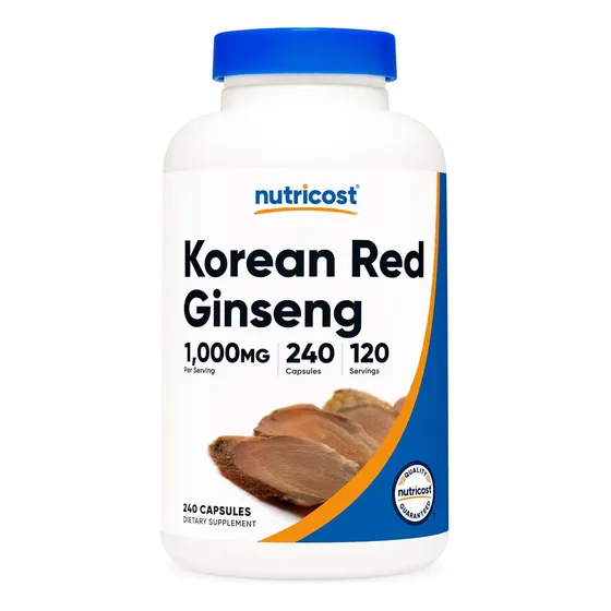 Nutricost Korean Red Ginseng Panax Rojo Sabor Natural