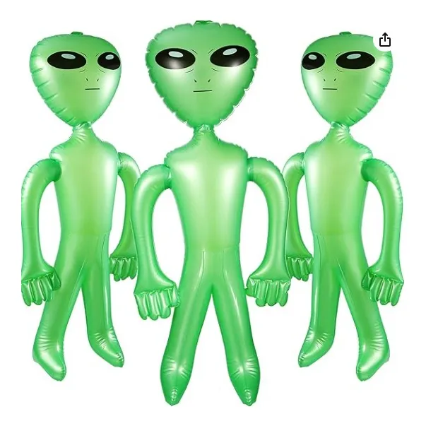 Globo Inflable Alíen Alienígenas Marciano Verde 70 Cm X 3 Un