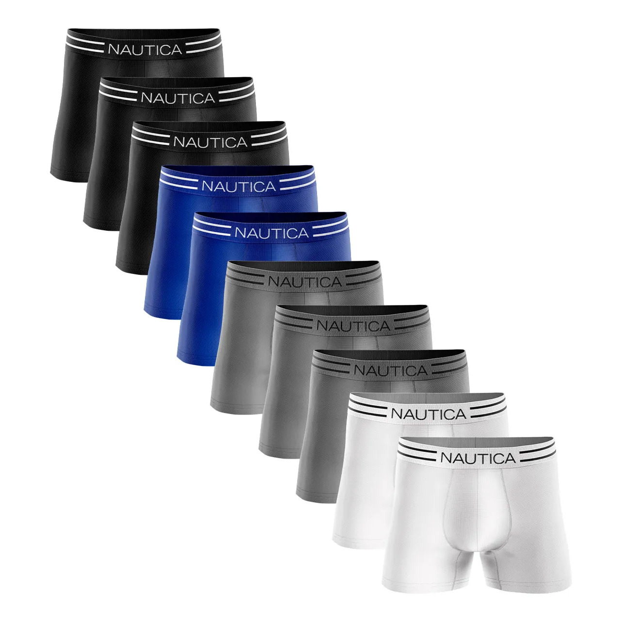 Kit 10 Cuecas Boxer Naútica Masculina Microfibra Confortável Sortidos Liso Gg Kit 10 Cuecas Boxer Naútica Masculina Microfibra Confortável Sortidos Liso Gg