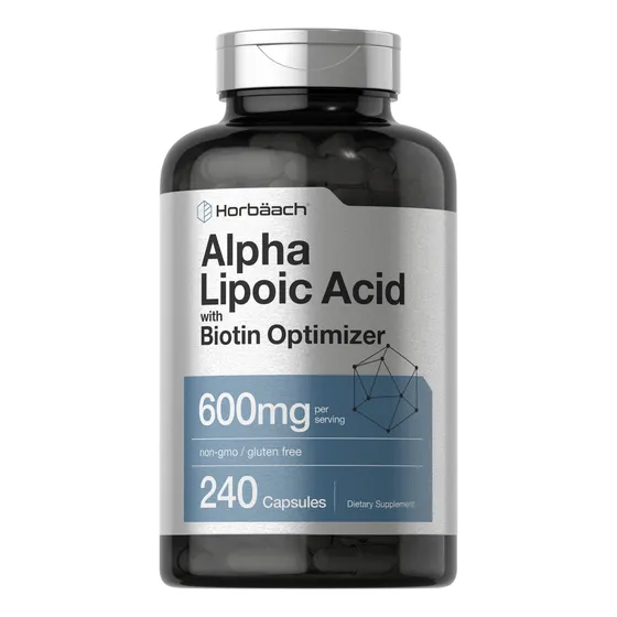 Suplemento Horbäach De Ácido Alfa Lipoico 600 Mg Con Biotina