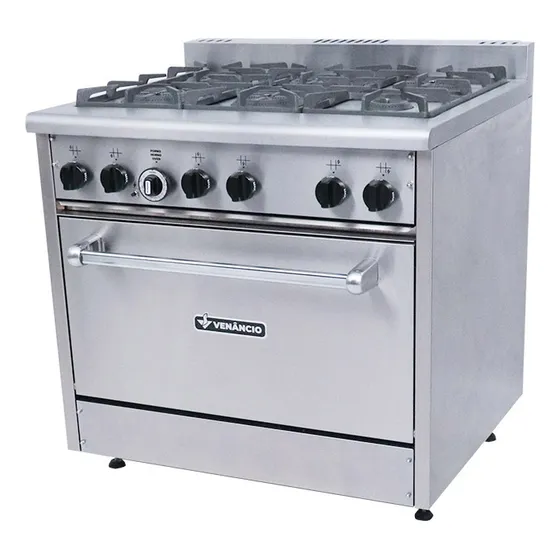Cocina Comercial  6 Hornallas En Acero Inoxidable- Abc Home