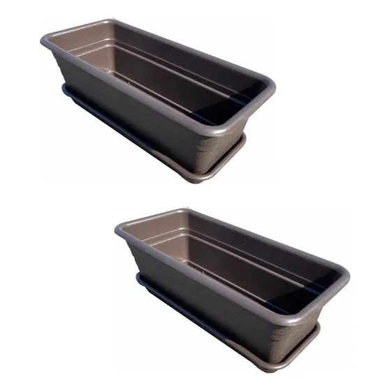 Maceta Macetero Mocetón Jardinera Con Plato Grande 2 Pack