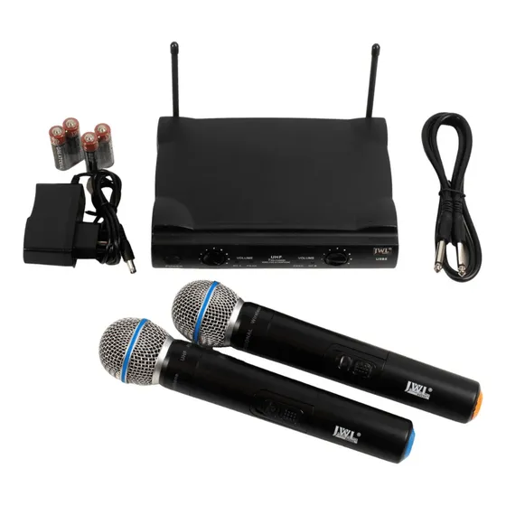 Microfone Sem Fio Duplo Profissional Jwl U585 P/ Igrejas
