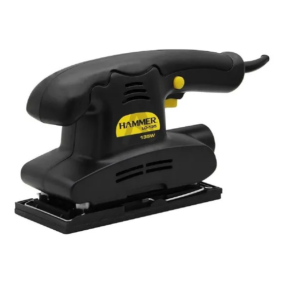 Lixadeira Orbital Elétrica GYLO135 Para Madeira Gesso Parede 10000rpm 135w Preta 110w