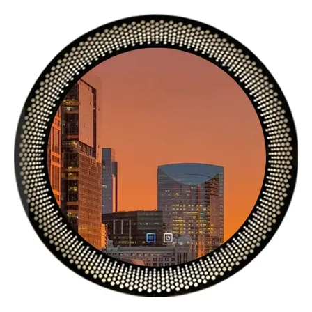 Espelho Moderno Touch Dimmer Com Led Lapidado Desembaçamento Preto