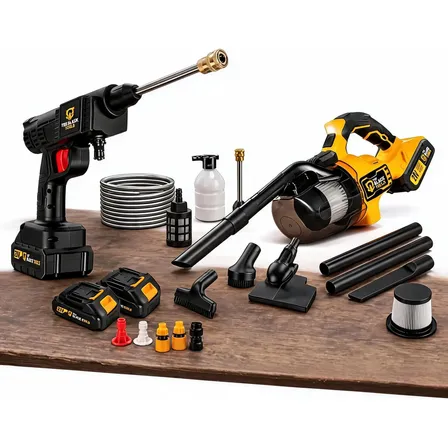 Aspirador Higienizador Portátil C/ Lavadora A Jato 2 Bat 21v Amarelo E Preto Amarelo E Preto