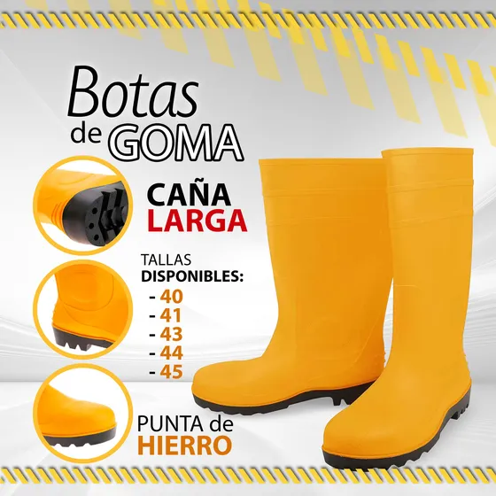 Bota D Goma Caña Larga P/hierro Amarill Talla 40-41-43-44-45