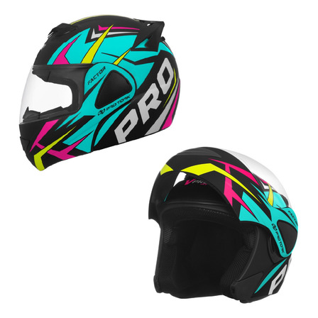Capacete Abre E Fecha Pro Tork V-pro Jet Factor C/ Viseira Capacete Abre E Fecha Pro Tork V-pro Jet Factor C/ Viseira